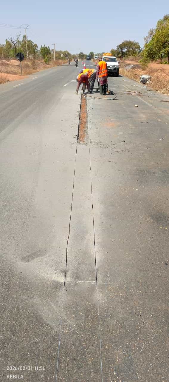 Construction du poste de péage de Kebila